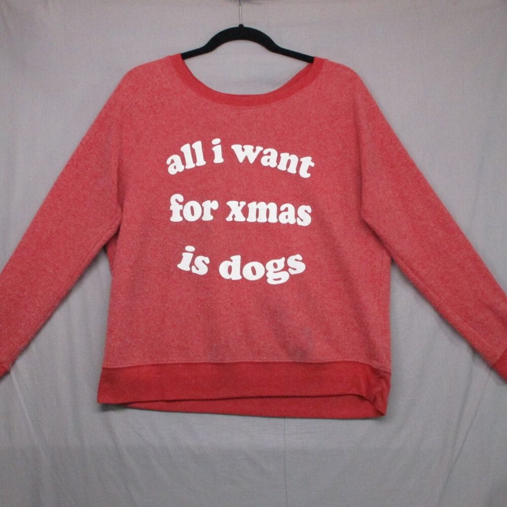 Grayson Threads Reverse Crew Neck Sweater Red Women Size | L